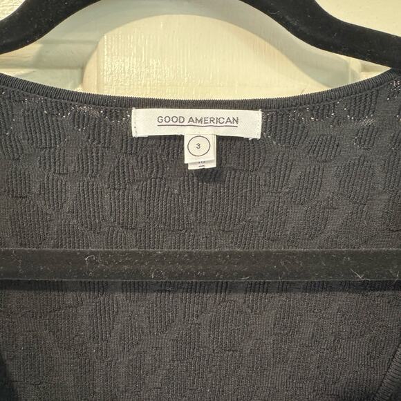 Good American Textured Black Long Sleeve Dress - L - Picture 8 of 12